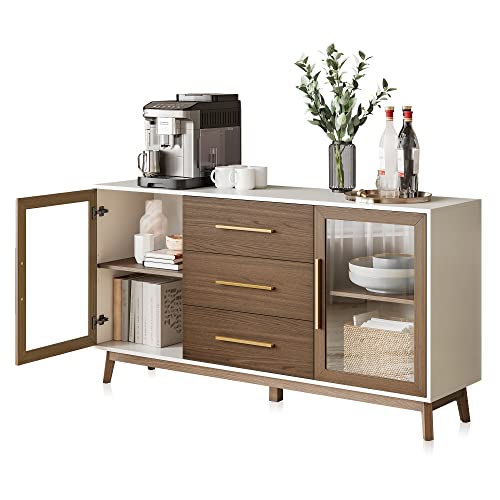 BELLEZE Sideboard Buffet with 3 Drawers & 2 Doors, Console