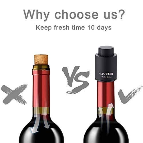 Sunwuun Wine Stoppers,Vacuum Reusable Wine Bottles Stopper,Wine Saver