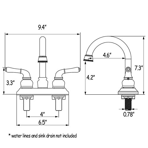 VCCUCINE Commercial Two Handle Lavatory Widespread Oil Rubbed Bronze Bathroom Faucet, Bathroom Vanity Vessel Sink Faucet without Drain