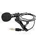 Lavalier Lapel Microphone Clip-on Omnidirectional Condenser Mic for Apple iPhone, iPad, iPod Touch, Samsung Android and Windows Smartphones Film Interviews Vocal Video Recording (Black)