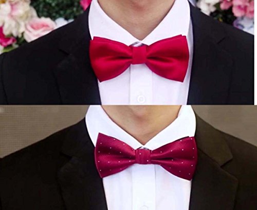 Weishang 6 PACKS Elegant Adjustable Pre-tied bow ties for Men (Set A)