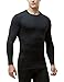 TSLA Men's Thermal Wintergear Compression Baselayer Long Sleeve Top, Thermal Athletic(yud34) - Black, 3X-Small