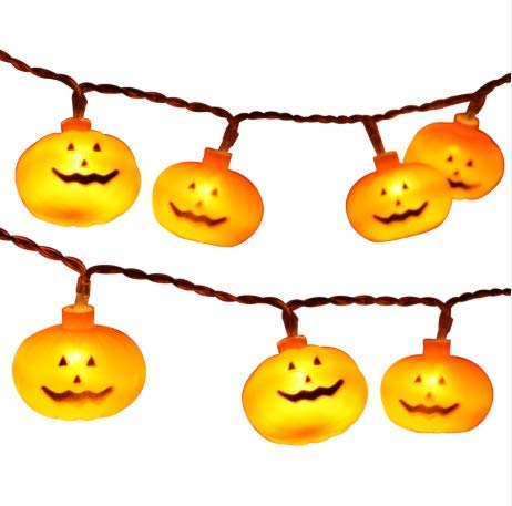 Dream Loom Halloween Lights,Steady/Flashing Pumpkin Lights, 8.2ft 3D Jack-O-Lantern String Light, Halloween Party Decoration (Warm White)
