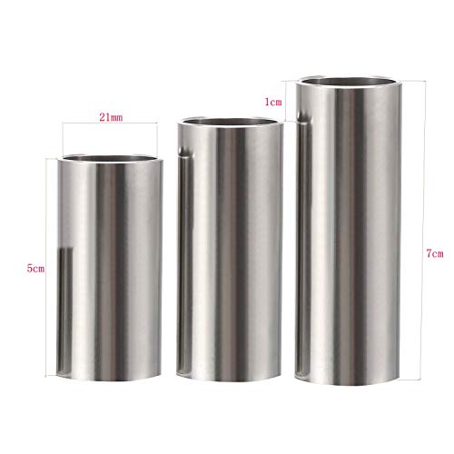Wolfride 3pcs Stainless Steel Guitar Slides Set Bass Finger Slides Set
