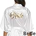 Hawiton Women's Satin Silk Bride & Bridesmaid Robe Gold Glitter Wedding Party Kimono Robes