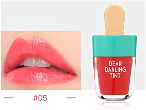 Long Lasting and Waterproof. Hard to Fade， Fashion.Lolis 5 Colors Super Ice Cream Lip Gloss Waterproof Long Lasting Red Lip Tint