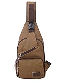 Mygreen Mens Canvas Chest Pack Cross body Outdoor Travel Bag Rucksack Sling Backpack