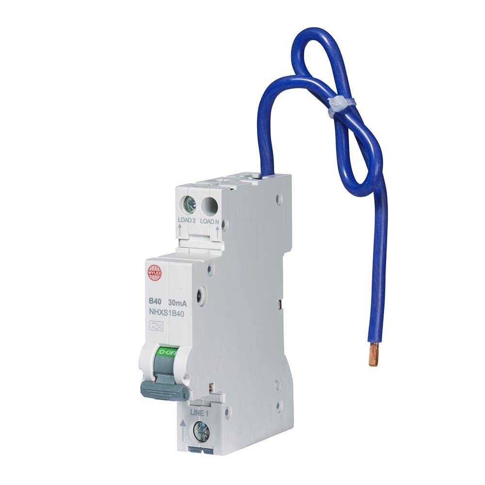Wylex RCBO Compact Single Pole 30mA 40Amp | NHXS1B40