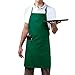MHF Aprons Bib Aprons 1 Piece-new Spun Poly-Commercial Restaurant Kitchen- Adjustable-Full length-3 Pockets (Green)