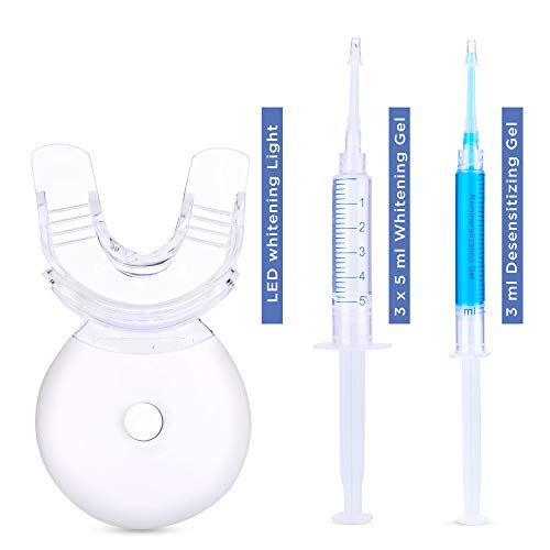 Premium Teeth Whitening System - LED Light, 35% Carbamide Peroxide, Reminerilization Gel - Beautiful White Smile - Thumbnail 5