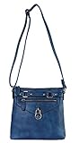 Diophy Casual Front Lock Dual Compartments Crossbody Messenger Style Handbag Purse MY-2402