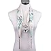 LERDU Gift Idea Green Flower Pattern Skinny Scarf Necklace for Women Long Heart Pendant jewelry Accessories Ladies