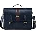 ECOSUSI Men's Briefcase PU Leather Shoulder Satchel Computer Bag with Back Pocket fits 15.6 inch Laptop, Blue