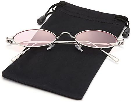 Slender Oval Sunglasses Steampunk Small Metal Tinted Lens Shades