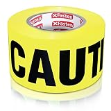XFasten Caution Tape Roll, Non Adhesive, 3-Inch x 1000-Foot Yellow Black Barricade Safety Tape- High Visibility for Workplace Safety