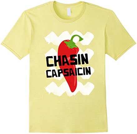 Mens Chasin Capsaicin Shirt Funny Spicy Food Pepper Hot Sauce Tee Medium Lemon