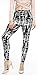 LMB Lush Moda Extra Soft Leggings with Designs- Variety of Prints - 720F Black White Stripes B5