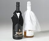 Lillian Rose MSFA543 Bride & Groom Wine Bottle Covers Wedding Decor, Multicolor
