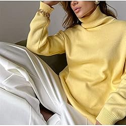 Women's Oversized Turtleneck Sweater Long Sleeve
