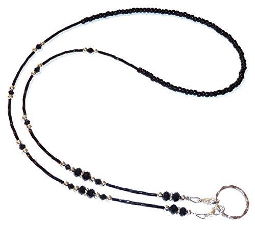 image for Hidden Hollow Beads Crystal OR Black & Silver beaded Eyeglass Holder 2