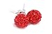 .925 Sterling Silver Red Crystal Ball 8mm Stud Earrings