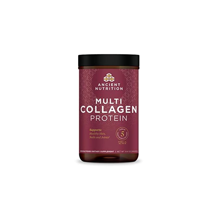 Multi Collagen Protein Powder Pure, Formulated by Dr. Josh Axe, 5 Types of Food Sourced Collagen Peptides, Supports Hair, Joints, Skin and Nails, Made Without Gluten & Dairy, 8.6oz…