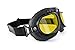 Bertoni Vintage Aviator Motorcycle Goggles - Mat Black - Anticrash Lenses AF195 Italy - Yellow Lens