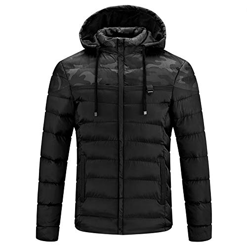 Clearance! Dressin Men's Packable Hooded Jacket Winter Warm Lightweight Quilted Windproof Coat for Outdoor