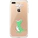 JAHOLAN iPhone 7 Plus Case, iPhone 8 Plus Case Amusing Whimsical Design Clear TPU Soft Case Rubber Silicone Skin Cover for iPhone 7 Plus iPhone 8 Plus - Hungry Dinosaur