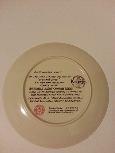 Edwin M Knowles China Company ** Rockwell's Light Campaign Series-"Evening's Ease" #4 ** 84-R70-6.4