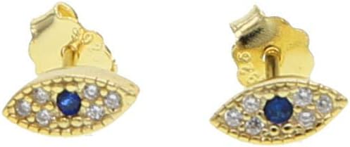100% 925 silver minimalist evil eye earring studs for women gold filled Dainty studs Tiny jewelry Cartilage earrings
