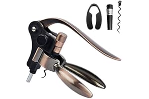 Wine Opener Set Corkscrew, Bottle Opener with Stand Rabbit Style Corkscrew Spare Corkscrew (Blackgold1)