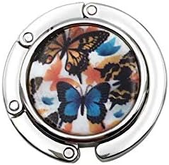 Mother of Pearl Butterfly Foldable Table Purse Caddy Handbag Holder Hanger Hook