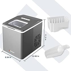 Euhomy Ice Maker Machine Countertop, 26 lbs/24H, 9