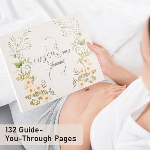 Pregnancy Journal for First Time Moms, Hardcover Pregnancy Planner with Stickers, Baby Memory Book Keepsake, Gender Reveal Gift for Expecting Moms, Weekly Tracker for Baby's Growth,135 Pages