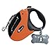 TaoTronics Retractable Dog Leash (Orange), 16 ft Dog Walking Leash for Medium Large Dogs up to 110lbs, Tangle Free, One Button Break & Lock, Dog Waste Dispenser and Bags Included-Orange