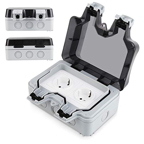 Außensteckdose IP66 Wetterfest, Gartensteckdose Aufputz Schutzkontakt für Feuchtraum Garten den Aussenbereich, Outdoor… – Bild 4