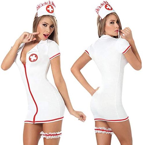 Women Lingerie Nurse Costume Outfit Set White Bodycon Babydoll Bedroom Honeymoon Cosplay Nurse Clothing