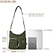 Oakarbo Crossbody Bag Nylon Multi-Pocket Travel Shoulder Bag (1204 Army green, Large)