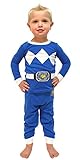 Intimo Toddler Mighty Morphin Power Rangers Costume Pajama Set (Blue, 3T)