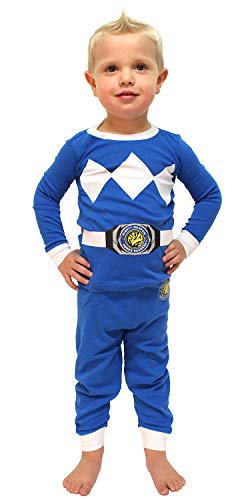 INTIMO Toddler Mighty Morphin Power Rangers Costume Pajama Set (Blue, 3T)