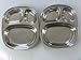 Qualways Kids's Tray - Divided Stainless Steel Tray Set of 2