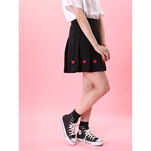 Amazon ウィゴー レディース Wego Wc ハート刺繍プリーツ