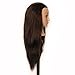 HAIREALM Mannequin Head Mixed Real Hair Hairdresser Training Head Manikin Cosmetology Head (Table Clamp Stand Included) MK0416P
