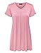 Made by Johnny WT1057 Womens V Neck Short Sleeve Pleats Tunic Top M Pink