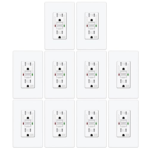 10 Pack ELECTECK 15 Amp GFCI Outlets, Outdoor Weather Resistant (WR