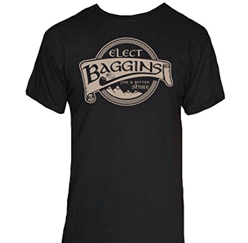 Elect Baggins T-Shirt-Funny Lord of the Rings Shirt-Large-Black