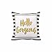 DETALLAN Gold Glitter Stripes Square Throw Pillow Case Cushion Cover Soft Home Decor