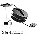 Retractable USB Cable, Acessorz 2in1 Micro USB Sync & Charge 1M Retractable Quick Charging Data High Speed Adapter Cable for iPhone X/Xs Max, iPhone 5s 6 6s 7 8 Plus,iPad,iPod,Android Phones (Black)