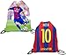 Messi Jersey Style T-shirt Kids Lionel Messi Jersey Picture T-shirt Gift Set Youth Sizes ✓ Premium Quality ✓ ✓ Soccer Backpack Gift Packaging (YL 10-13 Years Old, Messi)